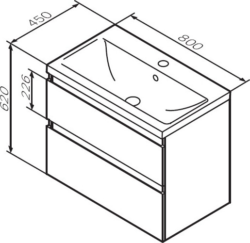 Изображение товара Тумба с умывальником AM.PM X-Joy M85A-FHX0802-WC0802WG