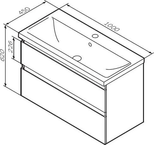 Изображение товара Тумба с умывальником AM.PM X-Joy M85A-FHX1002-WC1002WG