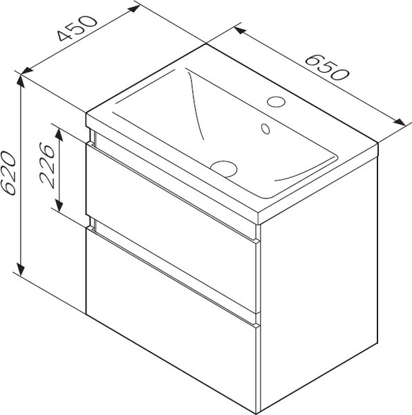 Изображение товара Тумба с умывальником AM.PM X-Joy M85-FHX0652BM-WCC0652WG