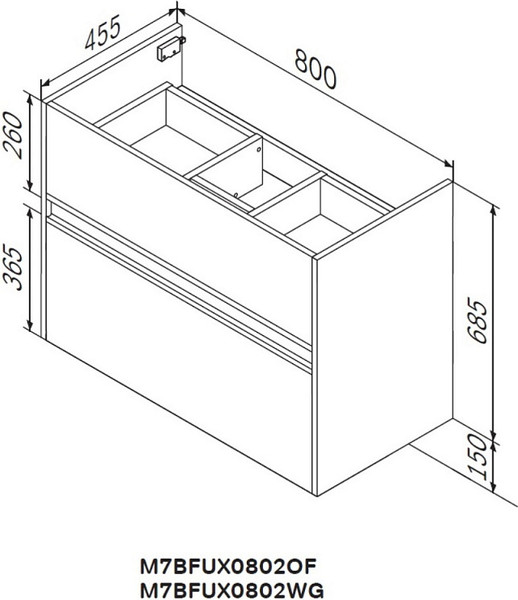 Изображение товара Тумба с умывальником AM.PM Sense M7B-FUX0802WG-WCC0802WG