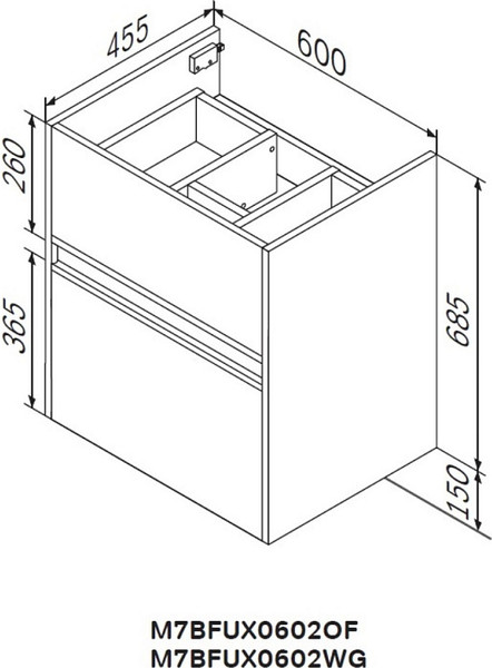 Изображение товара Тумба с умывальником AM.PM Sense M7B-FUX0602WG-WCC0602WG