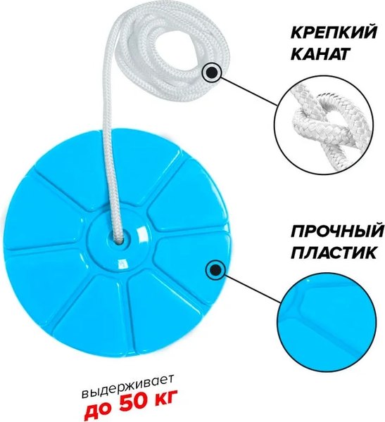 Изображение товара Тарзанка подвесная Absolute Champion Чемпион с кольцом детским / АЧ 13698 (голубой)