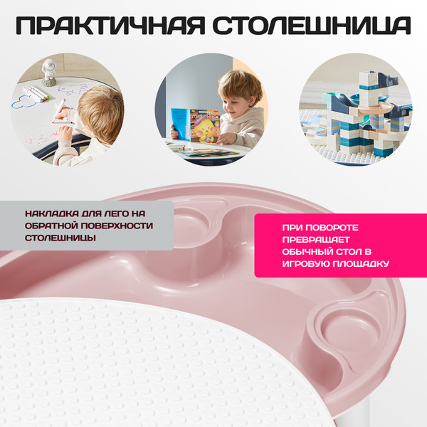 Изображение товара Комплект мебели с детским столом NINO Play BS-8830+8833C(Pink)