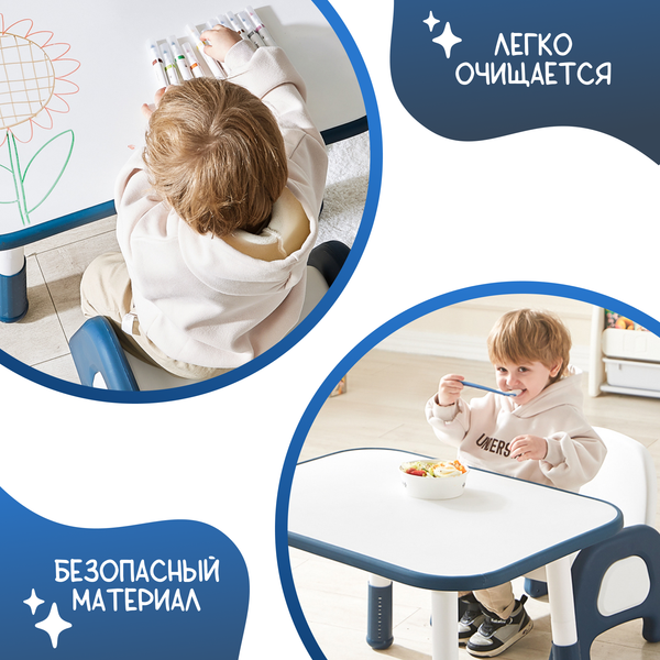 Изображение товара Комплект мебели с детским столом NINO Standart BS-8832P+30C(Blue)