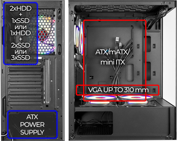 Изображение товара Корпус для компьютера Ginzzu CL305