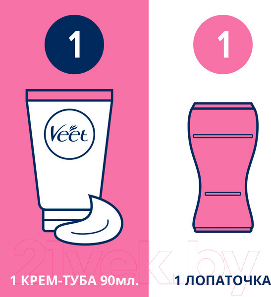 Изображение товара Крем для депиляции Veet С ароматом бархатной розы и эфирными маслами (90мл)