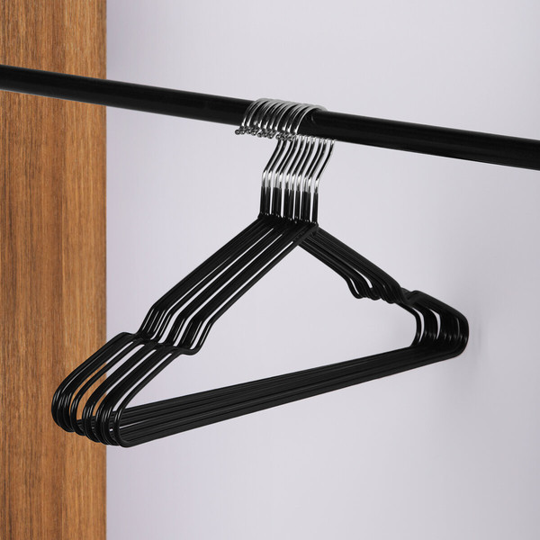 Изображение товара Набор металлических вешалок-плечиков Brabix Premium / 608467 (10шт, черный)