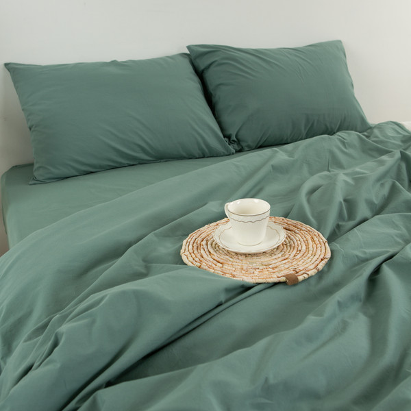 Изображение товара Комплект постельного белья Блакiт Вареный хлопок 2сп 50х70 / 17-6323 арт.4843 (зеленый)