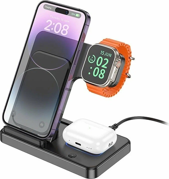 Изображение товара Зарядное устройство беспроводное Borofone BQ26 3в1 (черный)