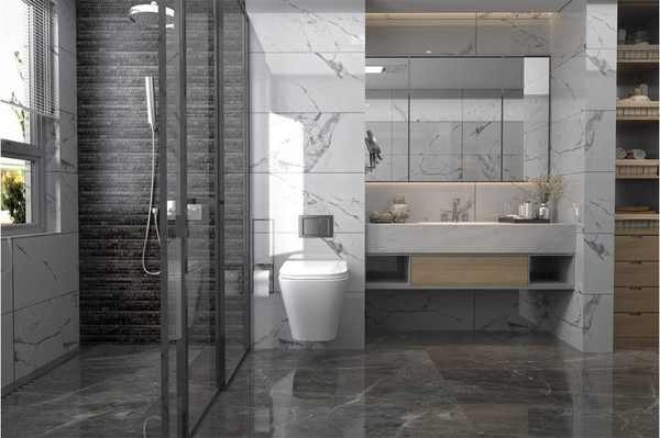 Изображение товара Унитаз подвесной с инсталляцией Abber Rechteck AC1201-AC0105-AC0120MW (с кнопкой смыва)