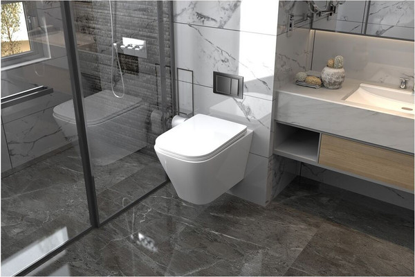 Изображение товара Унитаз подвесной с инсталляцией Abber Rechteck AC1201-AC0105-AC0121RG (с кнопкой смыва)