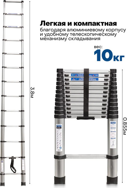 Изображение товара Телескопическая лестница Scheppach Sch-UP380 (65699)