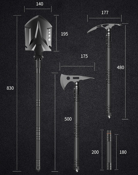 Изображение товара Лопата туристическая YYC Складная G-B07 многофункциональная