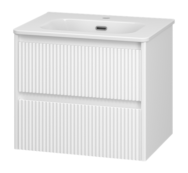 Изображение товара Тумба с умывальником Brevita Riva 60 / RIV-07060-0102Я+B-OND060-01