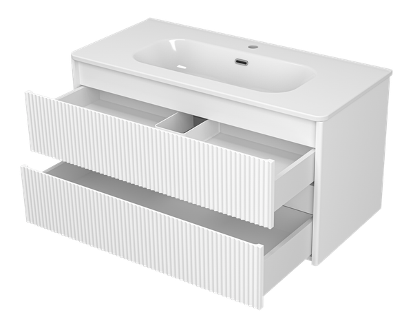 Изображение товара Тумба с умывальником Brevita Riva 100 / RIV-07100-0102Я+B-OND100-01