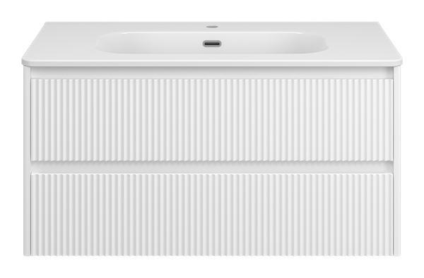 Изображение товара Тумба с умывальником Brevita Riva 100 / RIV-07100-0102Я+B-OND100-01