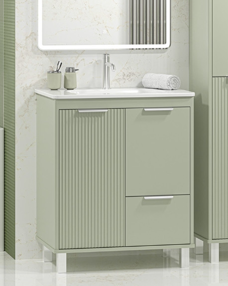 Изображение товара Тумба с умывальником Brevita Risacca Pistachio 70 / RIS-06070-0842Я+B-OND070-01 (фисташковый)