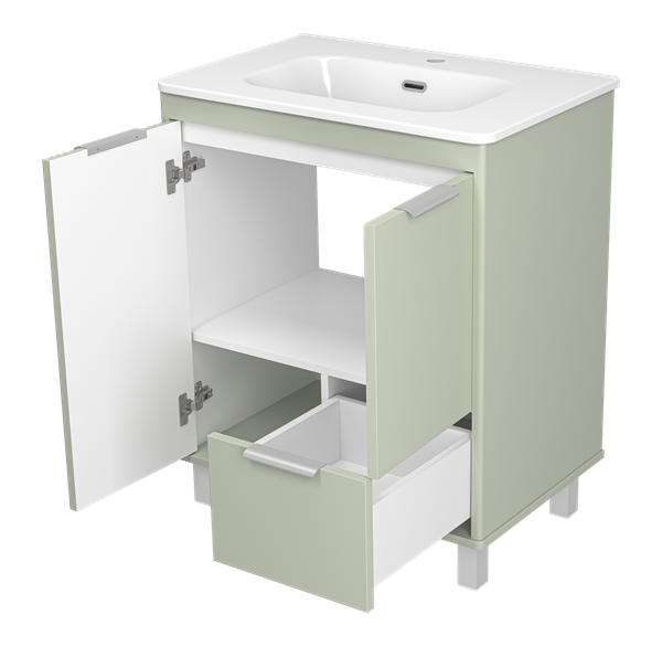 Изображение товара Тумба с умывальником Brevita Risacca Pistachio 70 / RIS-06070-0842Я+B-OND070-01 (фисташковый)