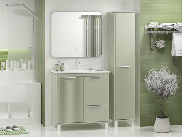 Изображение товара Тумба с умывальником Brevita Risacca Pistachio 80 / RIS-06080-0842Я+B-OND080-01 (фисташковый)