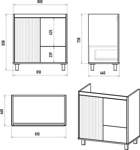 Изображение товара Тумба с умывальником Brevita Risacca Pistachio 80 / RIS-06080-0842Я+B-OND080-01 (фисташковый)