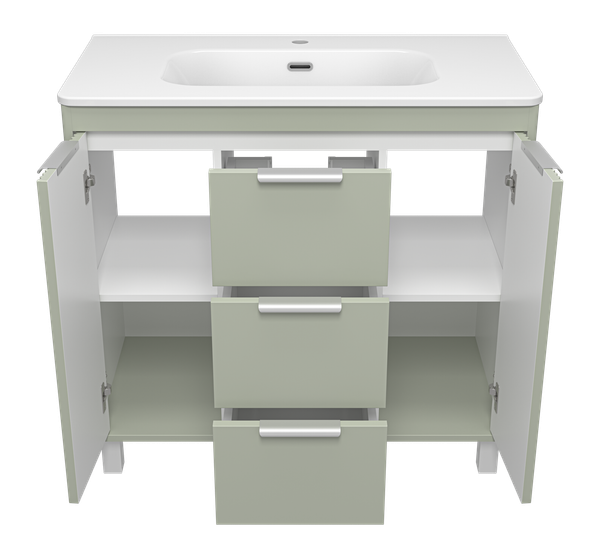 Изображение товара Тумба с умывальником Brevita Risacca Pistachio 90 / RIS-06090-0842Я+B-OND090-01 (фисташковый)