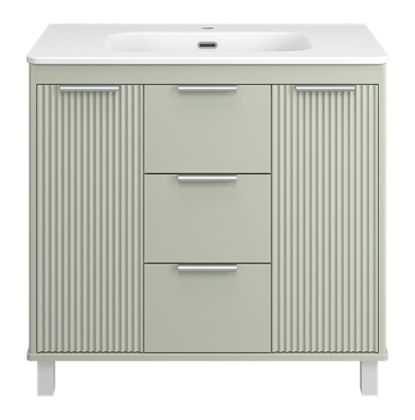 Изображение товара Тумба с умывальником Brevita Risacca Pistachio 90 / RIS-06090-0842Я+B-OND090-01 (фисташковый)