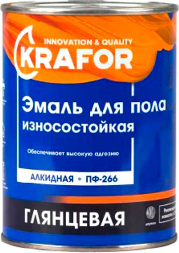 Изображение товара Эмаль Krafor ПФ-266 для пола (900г, золотистый)