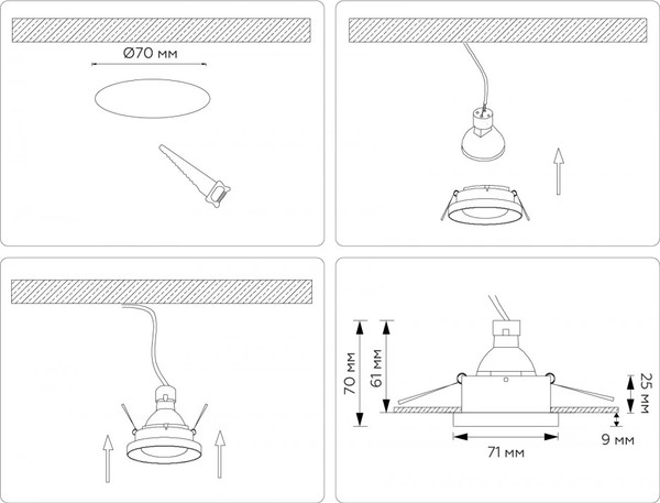Изображение товара Точечный светильник Ambrella TN102803 GD (золотой)