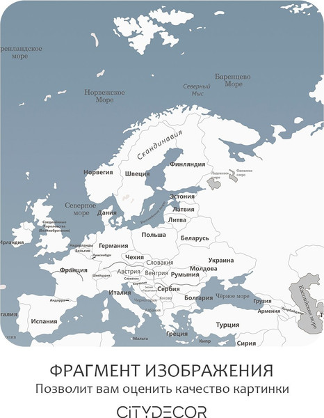 Изображение товара Фотообои листовые Citydecor Карта мира 24 (500x260см)