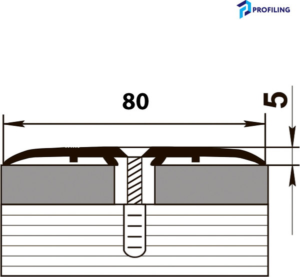 Изображение товара Порог Profiling Широкий 80мм (2.7м, серебристый)