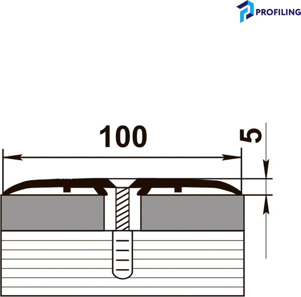 Изображение товара Порог Profiling Широкий 100мм (2.7м, серебристый)