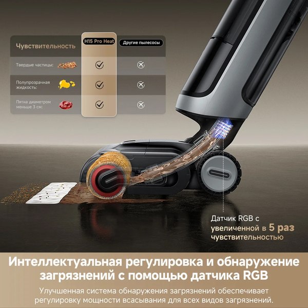 Изображение товара Вертикальный пылесос Dreame H15 Pro Heat Wet and Dry Vacuum / HHR48A