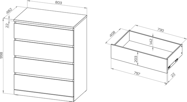 Изображение товара Комод Mio Tesoro Варма Prime 4 (дуб беленый)