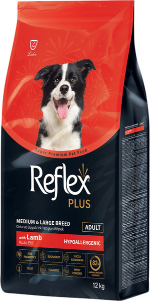 Изображение товара Сухой корм для собак Reflex Plus Для взрослых собак средних и крупных пород с ягненком и рисом (12кг)