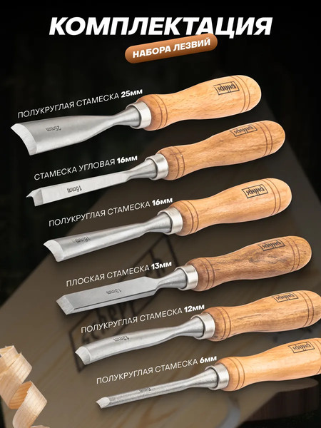 Изображение товара Набор стамесок Scheppach Sch-25700 (65680), (7пр)
