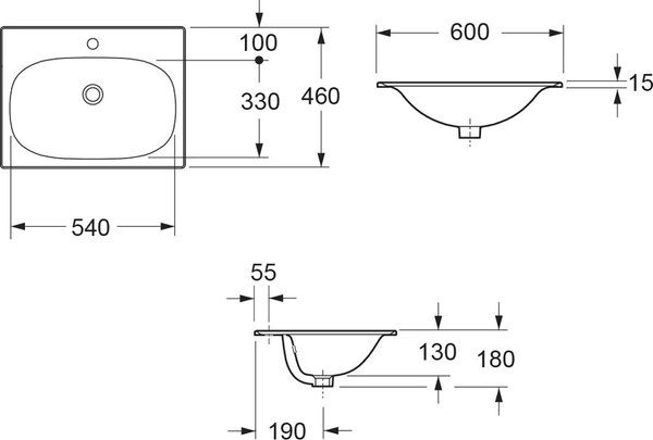 Изображение товара Тумба с умывальником BelBagno ETNA-600-1C-SO-BL-P + CZR-1923-600