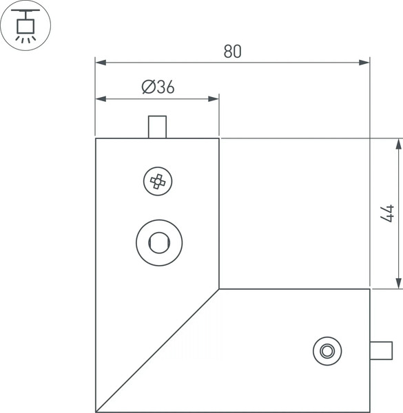 Изображение товара Соединитель профилей для шинопровода Arlight ROUND-D36-360-90 BLACK / 050543