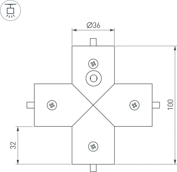Изображение товара Соединитель профилей для шинопровода Arlight ROUND-D36-360-X90 / 050544