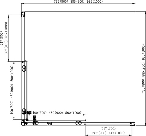 Изображение товара Душевой уголок Aquatek 90x90 / AQ ARI KV 08020GM