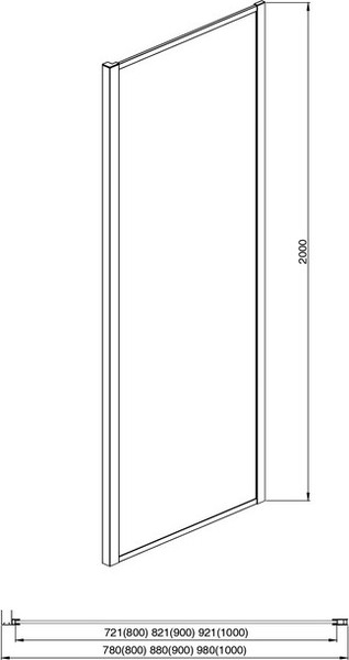 Изображение товара Душевая стенка Aquatek 100x200 / AQ ARI WA 10020GM (оружейная сталь/прозрачное стекло)