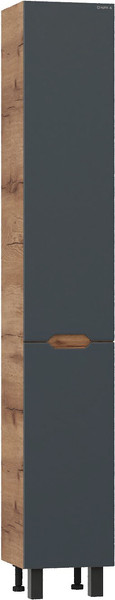 Изображение товара Шкаф-пенал для ванной Onika Айленд 30 / 403084 (графит/дуб крафт золотой)