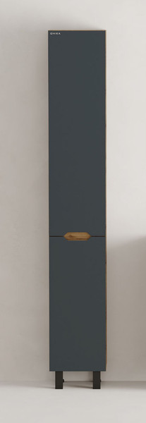 Изображение товара Шкаф-пенал для ванной Onika Айленд 30 / 403084 (графит/дуб крафт золотой)