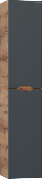 Изображение товара Шкаф-пенал для ванной Onika Айленд 30 / 403085 (графит/дуб крафт золотой)