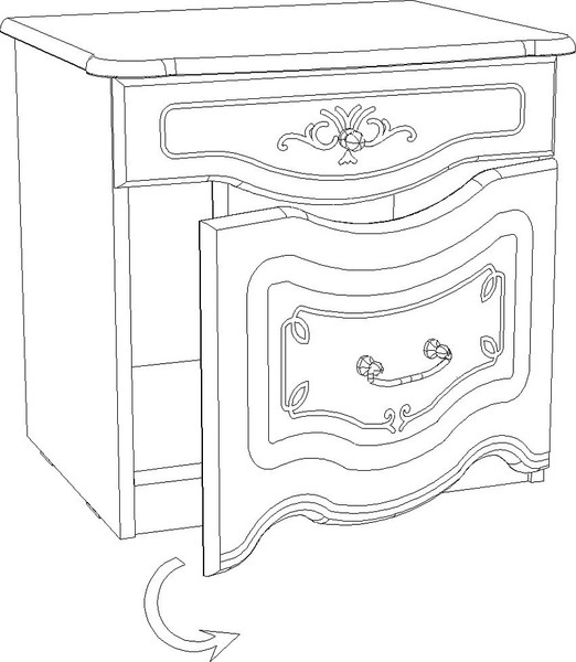 Изображение товара Прикроватная тумба ФорестДекоГрупп Луиза правая (орех)