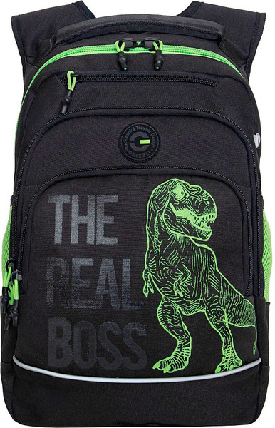 Изображение товара Школьный рюкзак Grizzly RB-450-3f (черный/салатовый)