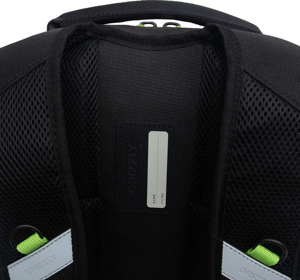 Изображение товара Школьный рюкзак Grizzly RB-450-3f (черный/салатовый)