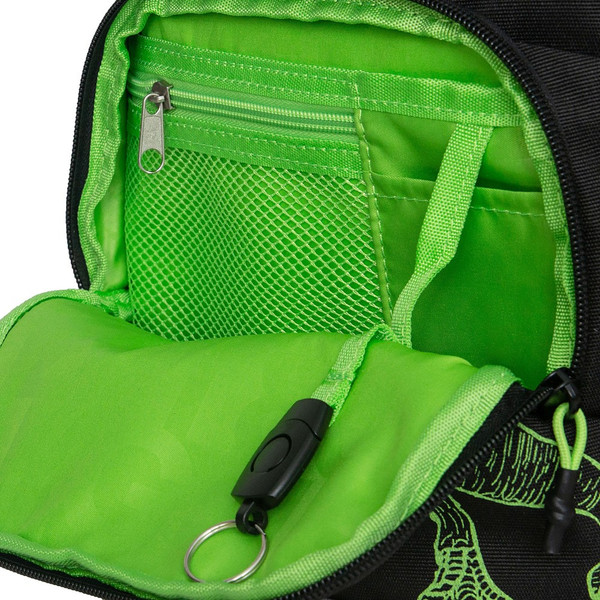 Изображение товара Школьный рюкзак Grizzly RB-450-3f (черный/салатовый)