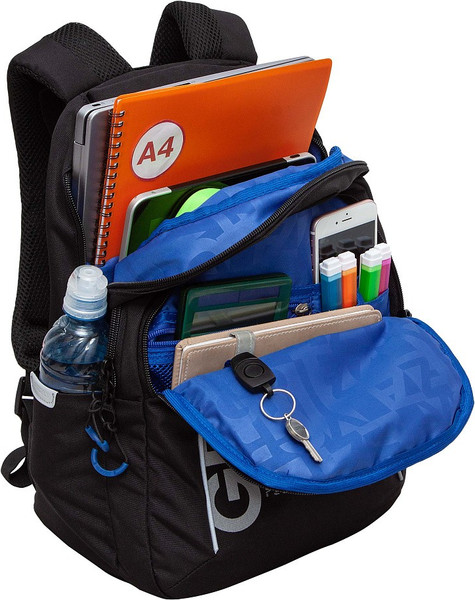 Изображение товара Школьный рюкзак Grizzly RB-452-3f (черный/синий)