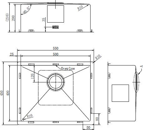 Изображение товара Мойка кухонная ZORG ZRE 5545 (графит)