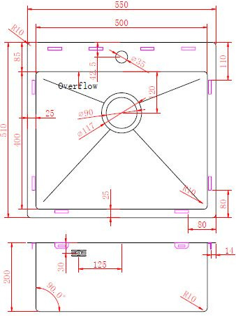 Изображение товара Мойка кухонная ZORG ZRE 5551